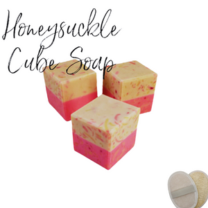 Honeysuckle Cube Soaps🍯  | 4 ozs + LOOFAH SPONGE