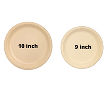Load image into Gallery viewer, Kosher Certified Made in USA (50) Pack 100% Eco Friendly 9&quot; &amp; 10&quot; Paper Plates
