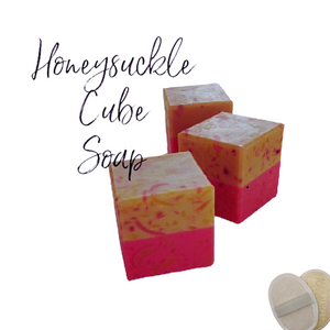 Honeysuckle Cube Soaps🍯  | 4 ozs + LOOFAH SPONGE