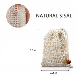Premium Sisal Soap Saver Pouch with Drawstring (1)
