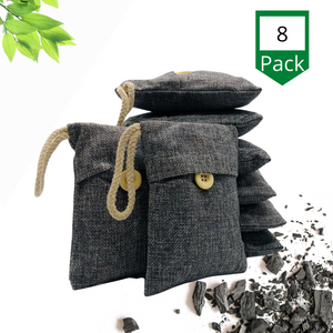 Activated Bamboo Charcoal Air Purifying Bags, Activated Charcoal Bags, Charcoal Odor Absorber (100g X 8 Pack)