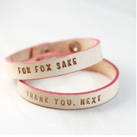 Adorable Inspiration Bracelet 100% vegetable tanned leather and pink accent (1) Eco Friendly Gift