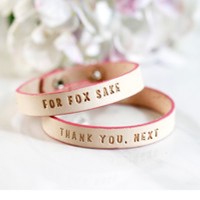 Adorable Inspiration Bracelet 100% vegetable tanned leather and pink accent (1) Eco Friendly Gift