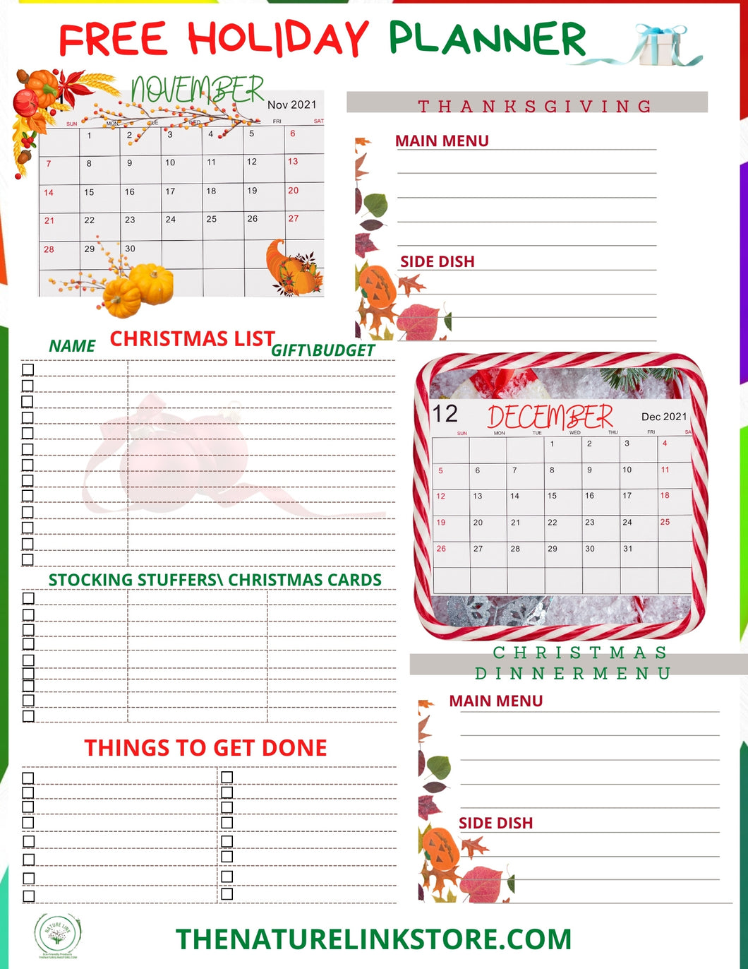 Holiday Planner Free How to plan for the Holidays PDF or JPG Format