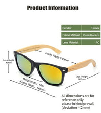 Load image into Gallery viewer, Eco-Friendly fashionable BAMBOO sunglasses with polarized UV protection lens.
