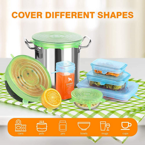 Eco Silicone Stretch Covers Reusable Expandable Rectangle and Round 13 Pcs