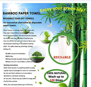 Bamboo Reusable Washable Paper Towels 120 Times