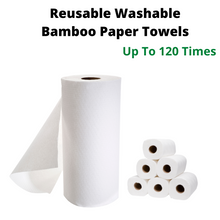Load image into Gallery viewer, Bamboo Reusable Washable Paper Towels 120 Times
