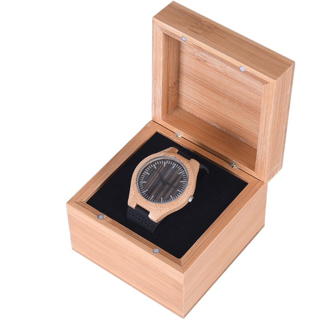 Men's Stylish Chic Fashionable Bamboo Watch Eco-  Friendly Watch